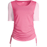 Women's Plus Size Power Performance Elbow Sleeve Drawstring Top