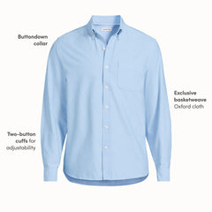 Men's Big and Tall Long Sleeve Easy Fit Sail Rigger Oxford Shirt