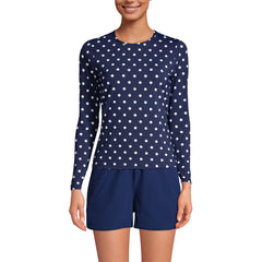 Women's Long Torso SunShade UPF 50 Long Sleeve Rash Guard Swim Tee