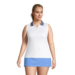 Draper James x Lands' End Women's Plus Size Sleeveless Supima Polo Shirt