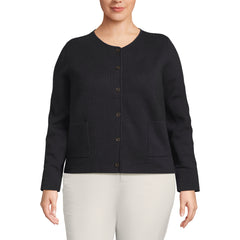 Women's Plus Size Fine Gauge Cotton Milano Blazer Sweater