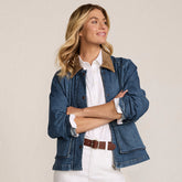 Women's Corduroy Collared Denim Jacket