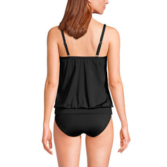 Women's Chlorine Resistant Blouson Tankini Swimsuit Top