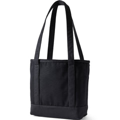 Medium Solid Color 5 Pocket Open Top Long Handle Canvas Tote Bag