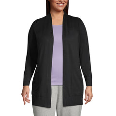 Women's Plus Size Long Sleeve Open Long Cardigan Sweater