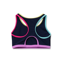 Girls Chlorine Resistant Contrast Racer Back Bikini Top
