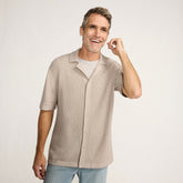 Men's Short Sleeve Camp Collar Sweater Polo