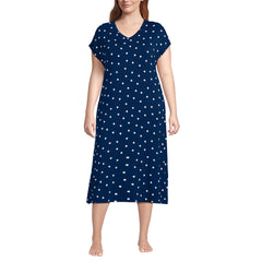Women's Plus Size Cooling Cap Sleeve Midi Nightgown
