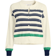Women's Plus Size Modern Length Fine Gauge Crew Neck Cardigan Sweater