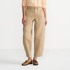 Women's Tall Chino High Rise Barrel Leg Utility Ankle Pants