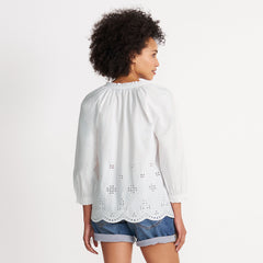 Women's Eyelet Split Neck Shirt