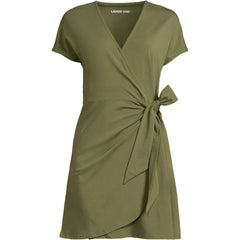 Women's Cotton Modal V Neck Mini Wrap Dress