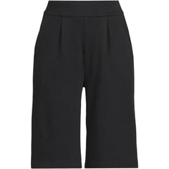 Women's Petite Sport Knit High Rise Pleated 12 Inch Bermuda Shorts