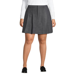 Women's Plus Size Brushed Flannel Pleated Mini Skirt