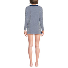 Womens SunShade UPF50 Quickdry Long Sleeve Notched Collar Tunic Swim Cover-up
