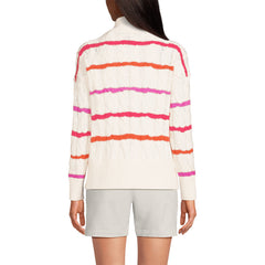 Women's Petite Drifter Cable Quarter Zip Sweater