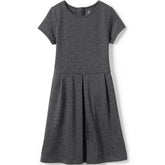 Girls Short Sleeve Ponte Dress Top of Knee