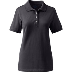 Women's Plus Size Short Sleeve Feminine Fit Banded Mesh Polo Shirt