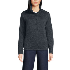 Women's Sweater Fleece Snap Neck Pullover Jacket