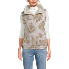 Women's Sherpa Fleece Reversible Mixed Media Vest