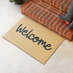 Matterly Neighburly Doormat Script Welcome