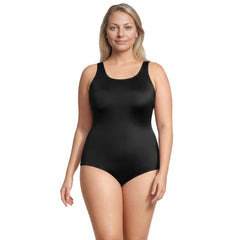 Women's Plus Size Mastectomy Scoop Neck Tugless One Piece Swimsuit