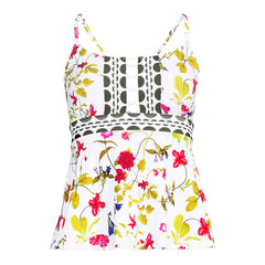 Women's Lace-up Flutter Tankini Swimsuit Top