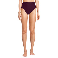 Women's Chlorine Resistant Ottoman Rib High Waisted Bikini Bottoms