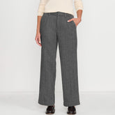 Women's Brushed Wool High Rise Pleated Wide Leg Pants