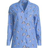 Women's Long Sleeve Print Flannel Pajama Top