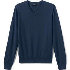 School Uniform Men's Cotton Modal Fine Gauge V-neck Sweater