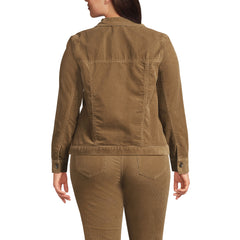 Women's Plus Size Corduroy Cropped Button Front Jacket