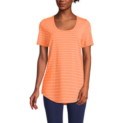 Women's Short Sleeve Power Performance Scoop Neck Curved Hem Tunic Tee