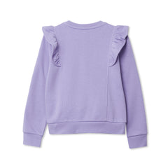 Girls Long Sleeve Cozy Fleece Ruffle Sweatshirt