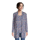 Women's Lightweight Jersey Knit Long Cardigan Print