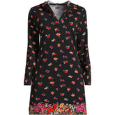 Women's Petite Cotton Jersey Long Sleeve Hooded Swim Cover-up Dress