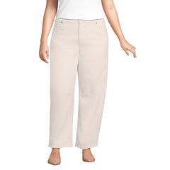 Women's Plus Size Soft Denim Mid Rise Relaxed Barrel Ankle Jeans