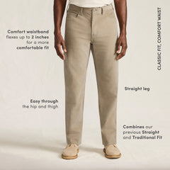 Men's Corduroy Comfort Waist Easy Classic Fit 5 Pocket Pant