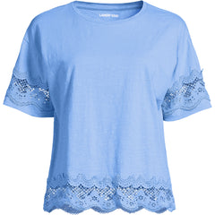Women's Short Sleeve Slub Jersey Cutwork T-Shirt