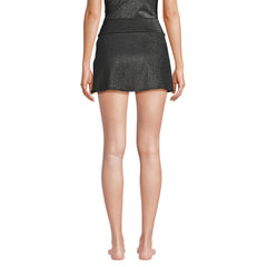 Women's Chlorine Resistant Shine Twist Front Mini Swim Cover-up Skirt