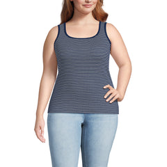 Women's Plus Size Micro Rib Square Neck Tank