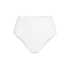 Women's Chlorine Resistant Ottoman Rib High Waisted Bikini Bottoms