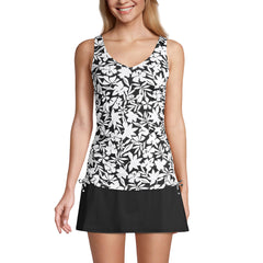 Women's Long Chlorine Resistant Adjustable Underwire Tankini Swimsuit Top