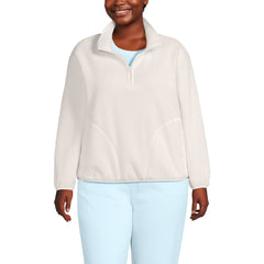 Women's Plus Size Half Zip Cozy Sherpa Fleece Pullover