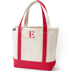 Pre-Monogrammed Letter E Canvas Tote Bag