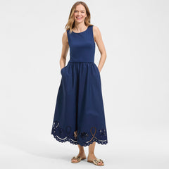 Women's Petite Embroidered Duet Midi Dress