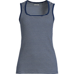 Women's Plus Size Micro Rib Square Neck Tank