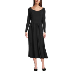 Women's Cotton Modal Off Shoulder Midi Dress