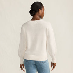 Womens Drifter Drop Shoulder Placed Jacquard Crew Neck Sweater
