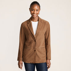 Women's Suede Boyfriend Blazer